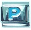 Light blue letter P - Italian charm - Click Image to Close